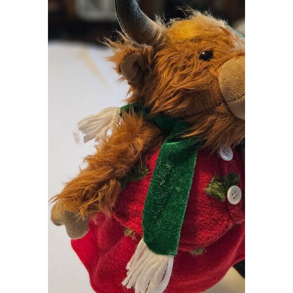 Set of 2 Christmas Highland  Cows Bucket Bobble Decor Holiday 16.5 Tall NEW - Picture 6 of 10